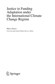 Front cover of Justice in funding adaptation under the international climate change regime by Marco Grasso