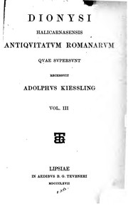 Front cover of Antiquitates romanae by Dionysius of Halicarnassus