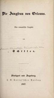 Front cover of Die jungfrau von Orleans by Friedrich Schiller