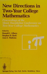 Front cover of New directions in two-year college mathematics by Sloan Foundation Conference on Two-year College Mathematics (1984 Menlo College)