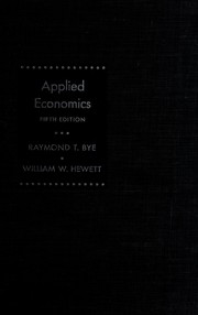 Cover of Applied economics by Raymond T. Bye