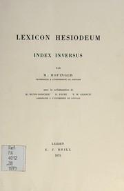 Cover of Lexicon Hesiodeum by M. Hofinger
