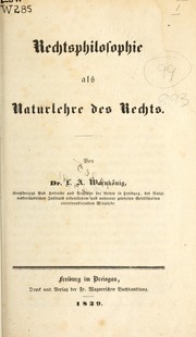 Front cover of Rechtsphilosophie als Naturlehre des Rechts by Leopold August Warnkoenig