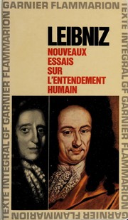 Cover of Nouveaux essais sur l'entendement humain by Gottfried Wilhelm Leibniz