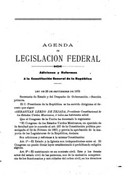 Front cover of Agenda de legislacion federal arreglada por el Lic by Antonio de Jesús Lozano