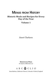 Cover of Menus from history by Janet Clarkson