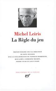 Cover of La règle du jeu by Leiris, Michel