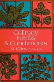 Cover of Culinary herbs and condiments by Maud Grieve