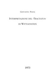 Front cover of Interpretazione del "Tractatus" di Wittgenstein by Piana, Giovanni.