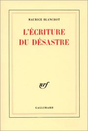 Cover of L'écriture du desastre by Blanchot M