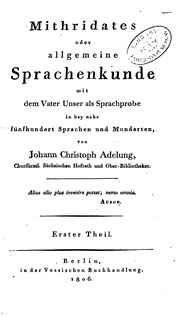 Cover of Mithridates by Johann Christoph Adelung