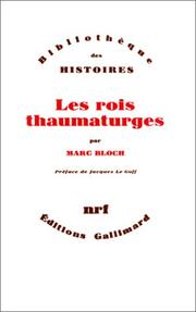 Front cover of Les rois thaumaturges by Marc Bloch