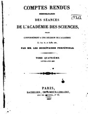 Cover of Comptes rendus hebdomadaires des séances de l'Académie des sciences by Académie des sciences (France)