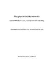 Cover of Metaphysik und Hermeneutik by Unknown