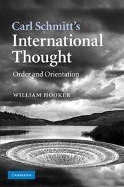Front cover of Carl Schmitt's international thought by Hooker, William.