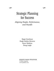 Front cover of Strategic Planning For Success by Roger Kaufman