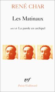 Cover of Les Matinaux by Rene Char