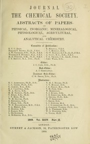 Cover of Journal by Chemical Society (Great Britain)