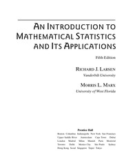 Cover of An introduction to mathematical statistics and its applications by Richard J. Larsen