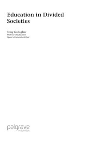 Front cover of Education in divided societies by Tony Gallagher