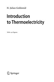 Front cover of Introduction to Thermoelectricity by H. J. Goldsmid