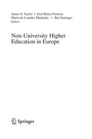Front cover of Non-University Higher Education in Europe by James S. Taylor