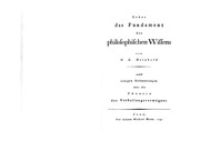 Front cover of Über das Fundament des philosophischen Wissens ; Über die Möglichkeit der Philosophie als strenge Wissenschaft by Karl Leonhard Reinhold