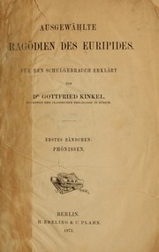 Front cover of Ausgewählte tragödien des Euripides by Euripides