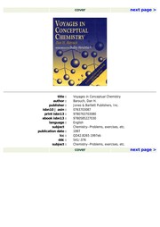 Front cover of Voyages in conceptual chemistry by Dan H. Barouch