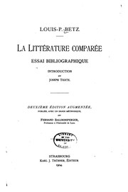 Front cover of La littérature comparée by Louis Paul Betz