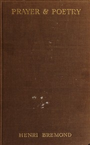 Front cover of Prière et poésie by Henri Bremond