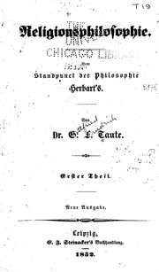 Front cover of Religionsphilosophie by G. F. Taute