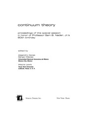 Cover of Continuum theory by Sam B. Nadler