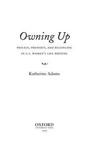 Cover of Owning up by Katherine Adams