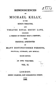 Cover of Reminiscences of Michael Kelly of the King's Theatre and Theatre Royal Drury Lane by Kelly, Michael