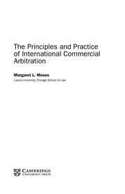 Front cover of The principles and practice of international commercial arbitration by Margaret L. Moses