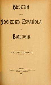 Front cover of Boletín de la Sociedad Española de Biología by Sociedad española de biología