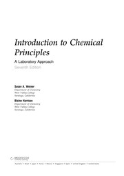 Cover of Introduction to chemical principles by Susan A. Weiner