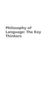 Front cover of Philosophy of language by Barry Lee