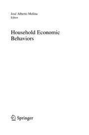 Front cover of Household Economic Behaviors by J. A. Molina