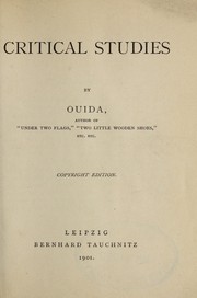 Cover of Critical studies by Ouida