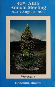Front cover of General program of the 43rd annual AIBS meeting by American Institute of Biological Sciences. Meeting