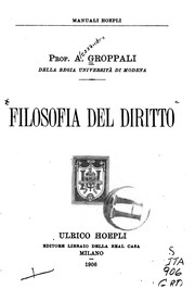 Cover of Filosofia del diritto by Alessandro Groppali