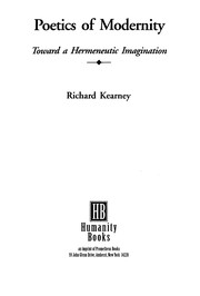 Front cover of Poetics of modernity by Richard Kearney