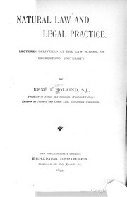 Front cover of Natural law and legal practice by Holaind, René I. (René Isidore), 1836-1906