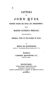 Front cover of Letters of John Huss Written During His Exile and Imprisonment by Martin Luther