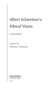 Cover of Albert Schweitzer's ethical vision by Albert Schweitzer