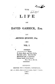Front cover of The life of David Garrick, esq by Arthur Murphy