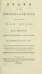 Cover of State of the finances of France by France. Contrôle général des finances.