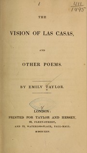 Front cover of The vision of Las Casas, and other poems by Emily Taylor